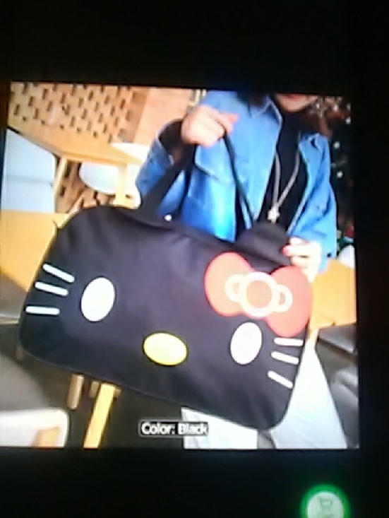 Handbags - Hello Kitty Black Big Duffle Bag with Red Bow